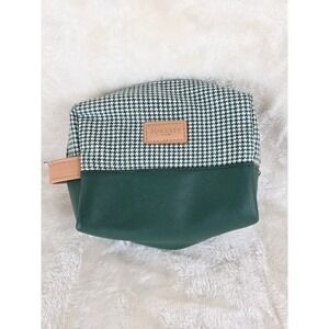 Hackett Mens Green Houndstooth Travel Toiletry Bag Pouch